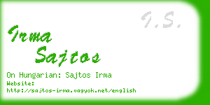 irma sajtos business card